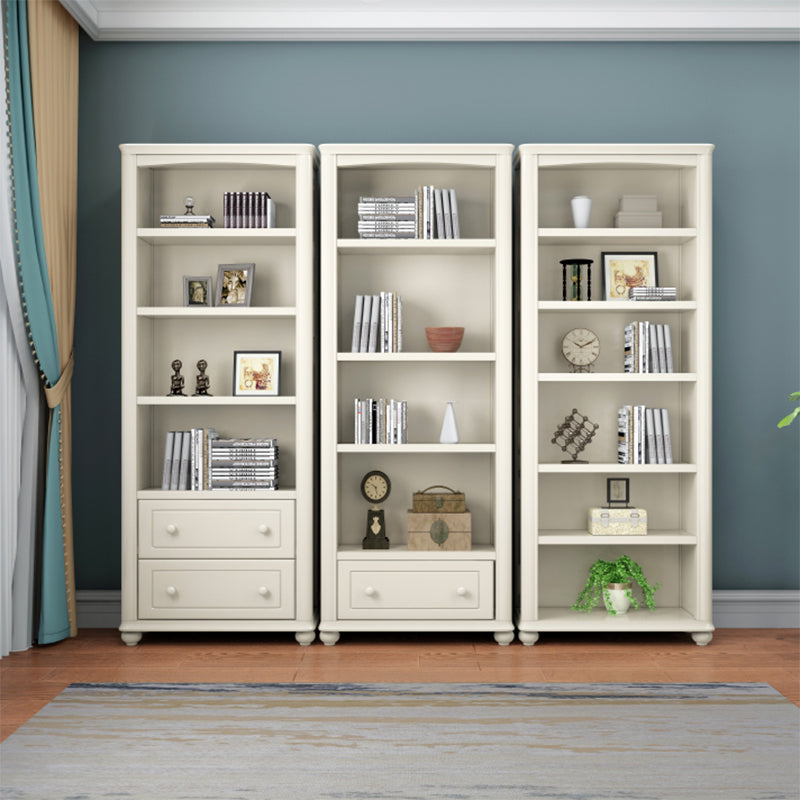 Modern Standard Bookshelf Wooden White Bookcase with Shelves