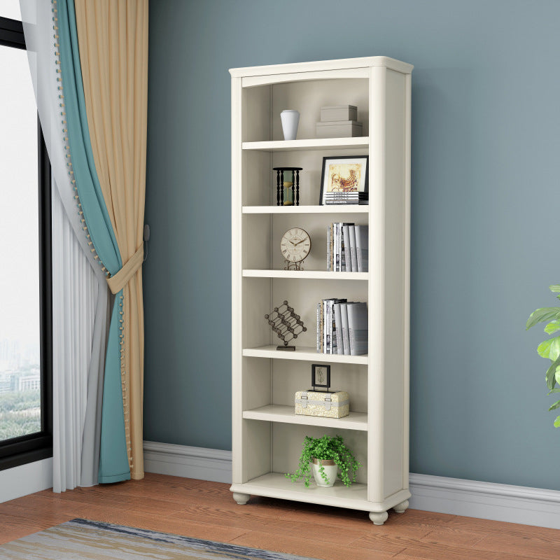 Modern Standard Bookshelf Wooden White Bookcase with Shelves