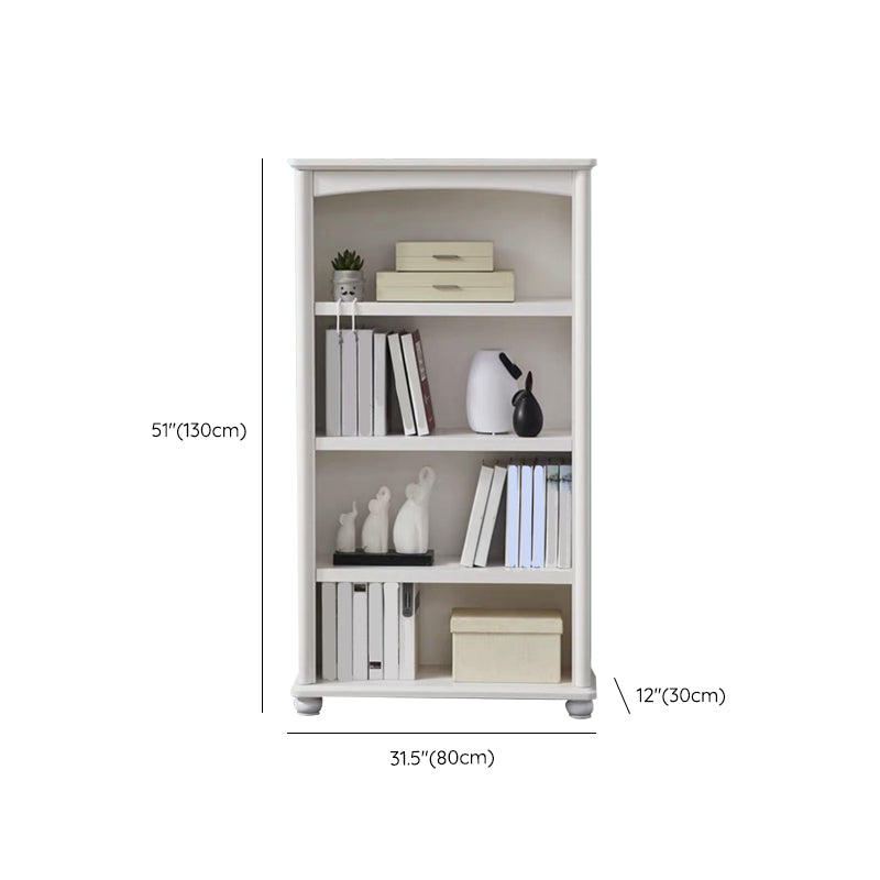 Modern Standard Bookshelf Wooden White Bookcase with Shelves