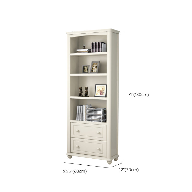 Modern Standard Bookshelf Wooden White Bookcase with Shelves