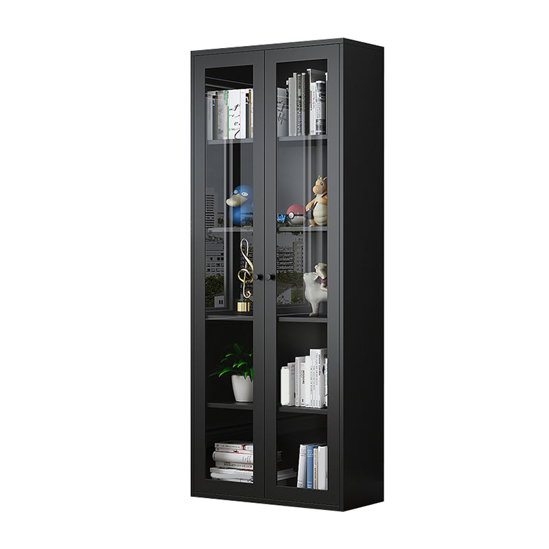 Modern Closed Back Vertical Bookshelf Metal Bookcase for Office 31.5"L x 13.8"W x 78.7"H Black Clearhalo 'Bookcases' 'furn' 'furn_bookcases' 'Furniture' 'Office Furniture' 7724161