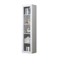 Modern Closed Back Vertical Bookshelf Metal Bookcase for Office 19.7"L x 13.8"W x 78.7"H White Clearhalo 'Bookcases' 'furn' 'furn_bookcases' 'Furniture' 'Office Furniture' 7724162