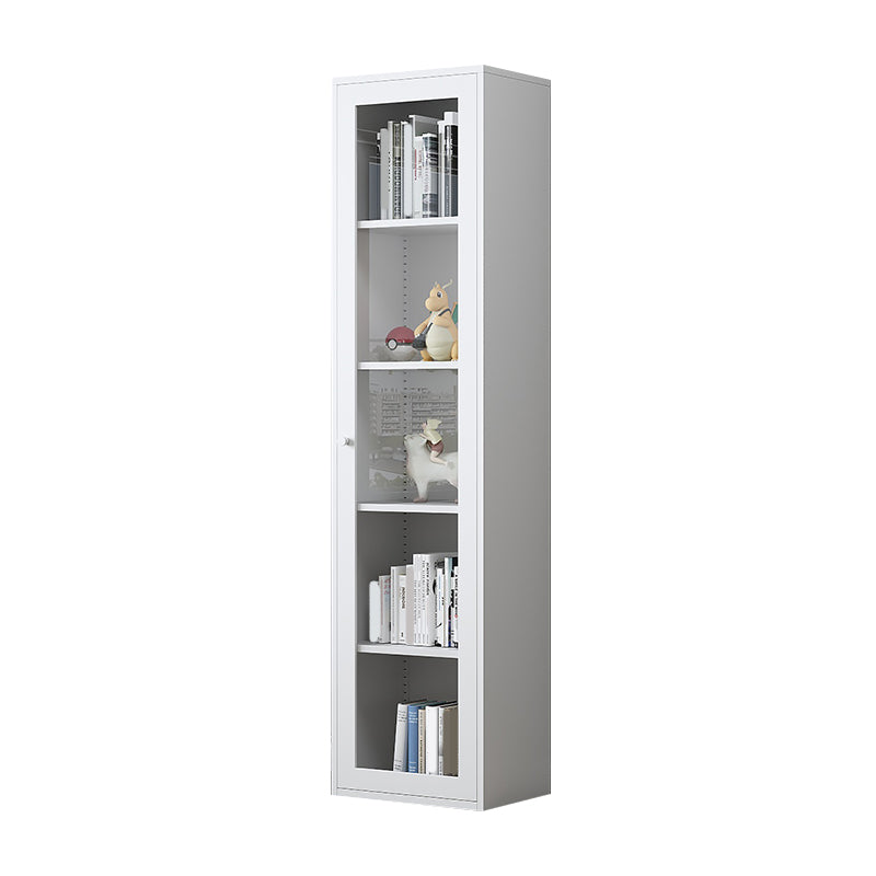 Modern Closed Back Vertical Bookshelf Metal Bookcase for Office 19.7"L x 13.8"W x 78.7"H White Clearhalo 'Bookcases' 'furn' 'furn_bookcases' 'Furniture' 'Office Furniture' 7724162
