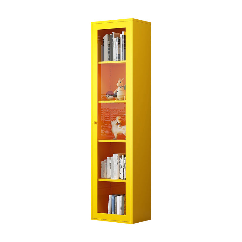 Modern Closed Back Vertical Bookshelf Metal Bookcase for Office 19.7"L x 13.8"W x 78.7"H Yellow Clearhalo 'Bookcases' 'furn' 'furn_bookcases' 'Furniture' 'Office Furniture' 7724165