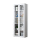 Modern Closed Back Vertical Bookshelf Metal Bookcase for Office 31.5"L x 13.8"W x 78.7"H White Clearhalo 'Bookcases' 'furn' 'furn_bookcases' 'Furniture' 'Office Furniture' 7724166