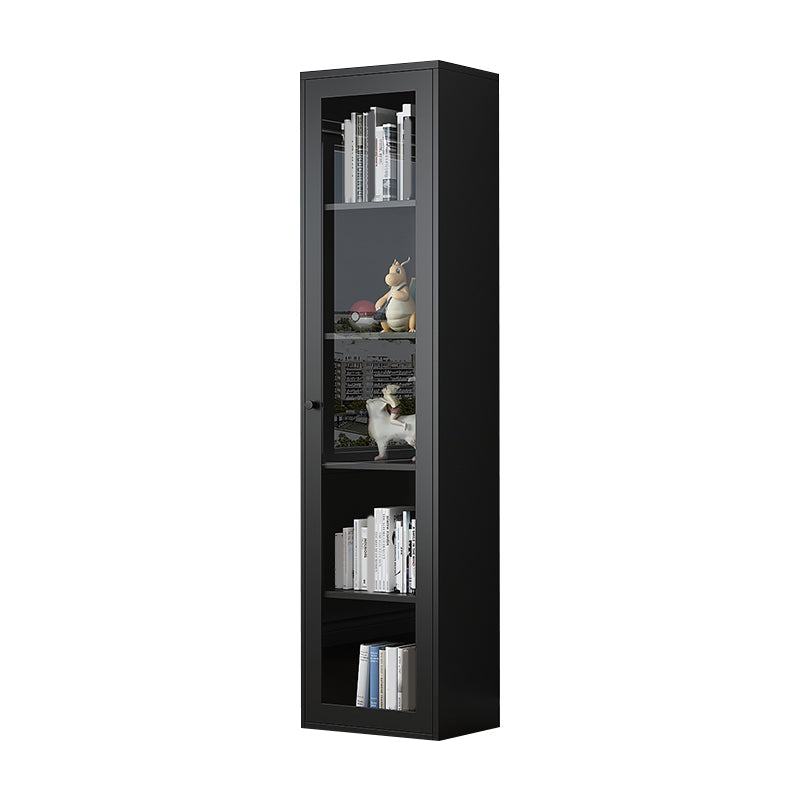 Modern Closed Back Vertical Bookshelf Metal Bookcase for Office 19.7"L x 13.8"W x 78.7"H Black Clearhalo 'Bookcases' 'furn' 'furn_bookcases' 'Furniture' 'Office Furniture' 7724168