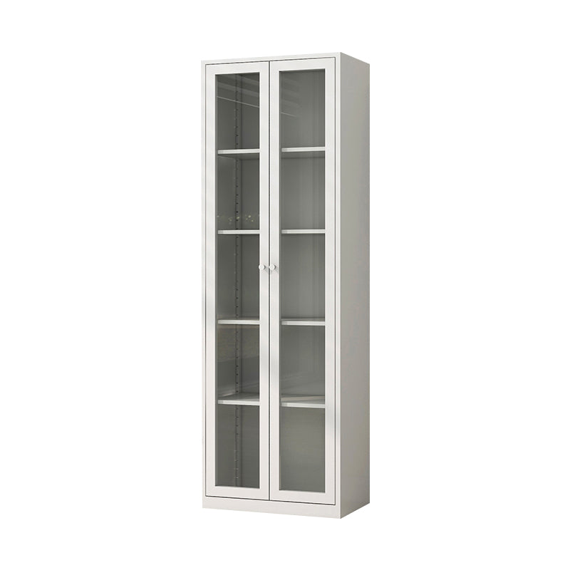 Modern Closed Back Vertical Bookshelf Metal Bookcase for Office 26"L x 12"W x 71"H White Clearhalo 'Bookcases' 'furn' 'furn_bookcases' 'Furniture' 'Office Furniture' 7724170