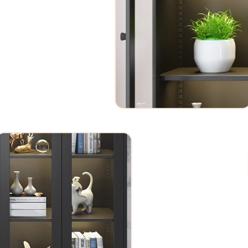 Modern Closed Back Vertical Bookshelf Metal Bookcase for Office Clearhalo 'Bookcases' 'furn' 'furn_bookcases' 'Furniture' 'Office Furniture' 7724175