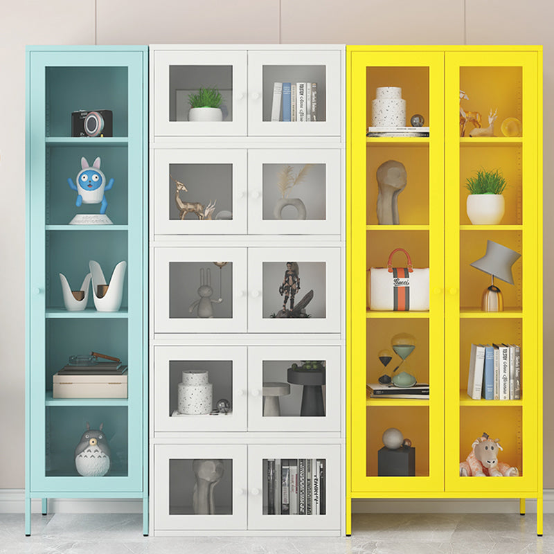 Modern Closed Back Vertical Bookshelf Metal Bookcase for Office Clearhalo 'Bookcases' 'furn' 'furn_bookcases' 'Furniture' 'Office Furniture' 7724179