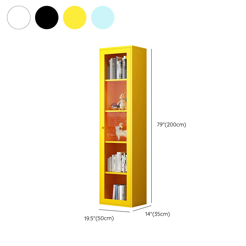 Modern Closed Back Vertical Bookshelf Metal Bookcase for Office Clearhalo 'Bookcases' 'furn' 'furn_bookcases' 'Furniture' 'Office Furniture' 7724183