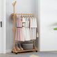 Modern Style Coat Hanger Solid Bamboo Hooks Design Coat Rack for Living Room