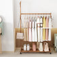 Modern Style Coat Hanger Solid Bamboo Hooks Design Coat Rack for Living Room