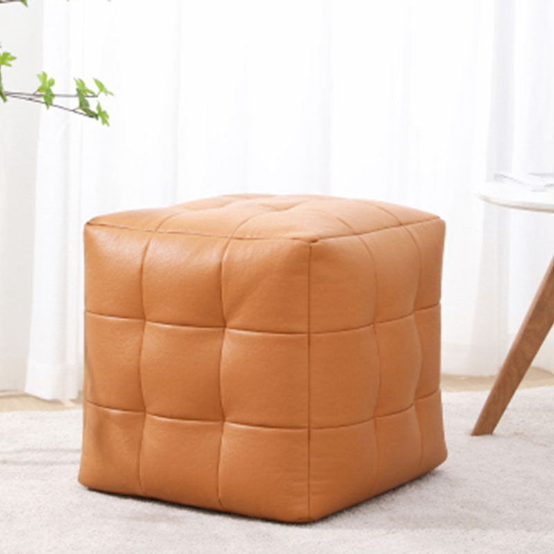 Modern Square Pouf Water Resistant Orange Pouf for Drawing Room Orange 1 Piece Clearhalo 'furn' 'furn_ottomans_poufs' 'Furniture' 'Living Room Furniture' 'Ottomans & Poufs' 'ottomans_poufs' 7724359