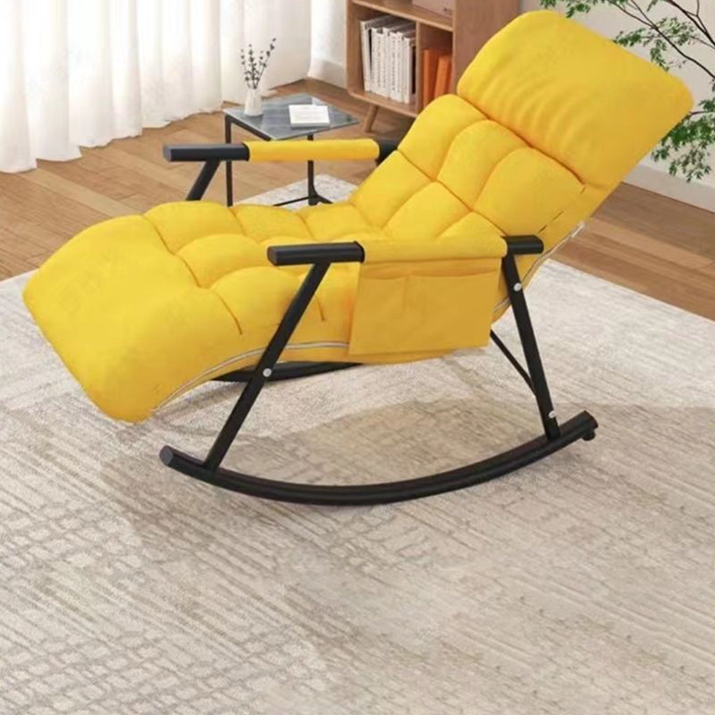 Modern Style Lazy Sofa Chair Lounge Leisure Rocking Chair for Living Room Yellow Black Clearhalo 'Chairs & Seating' 'furn' 'furn_rocking_chairs' 'Furniture' 'Living Room Furniture' 'Rocking Chairs' 'rocking_chairs' 7724416