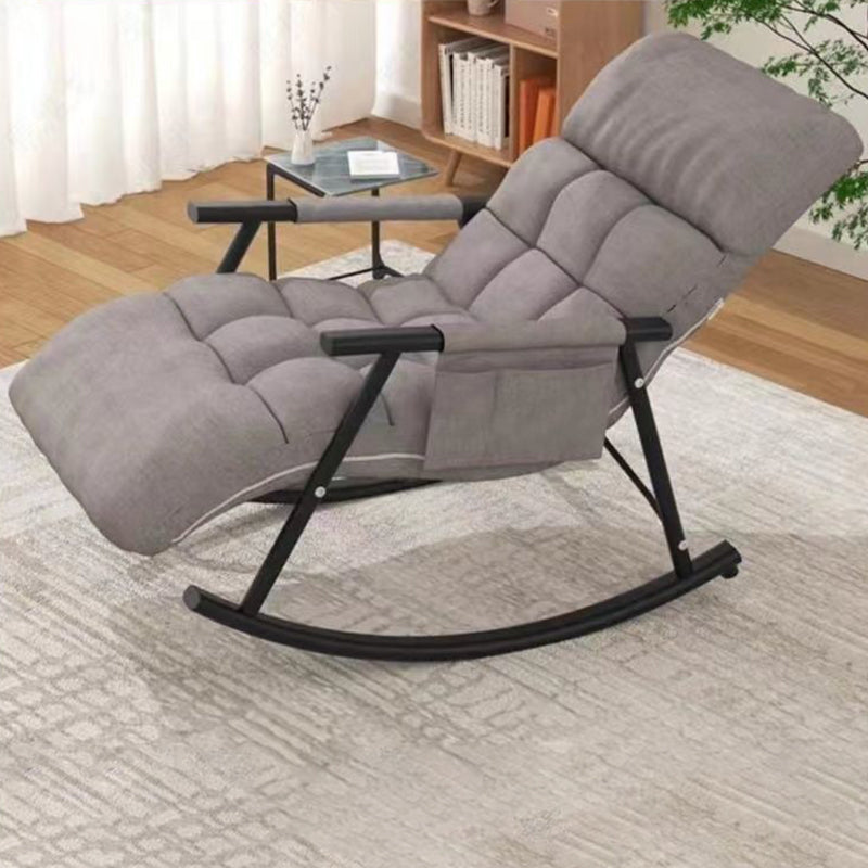 Modern Style Lazy Sofa Chair Lounge Leisure Rocking Chair for Living Room Gray Black Clearhalo 'Chairs & Seating' 'furn' 'furn_rocking_chairs' 'Furniture' 'Living Room Furniture' 'Rocking Chairs' 'rocking_chairs' 7724418
