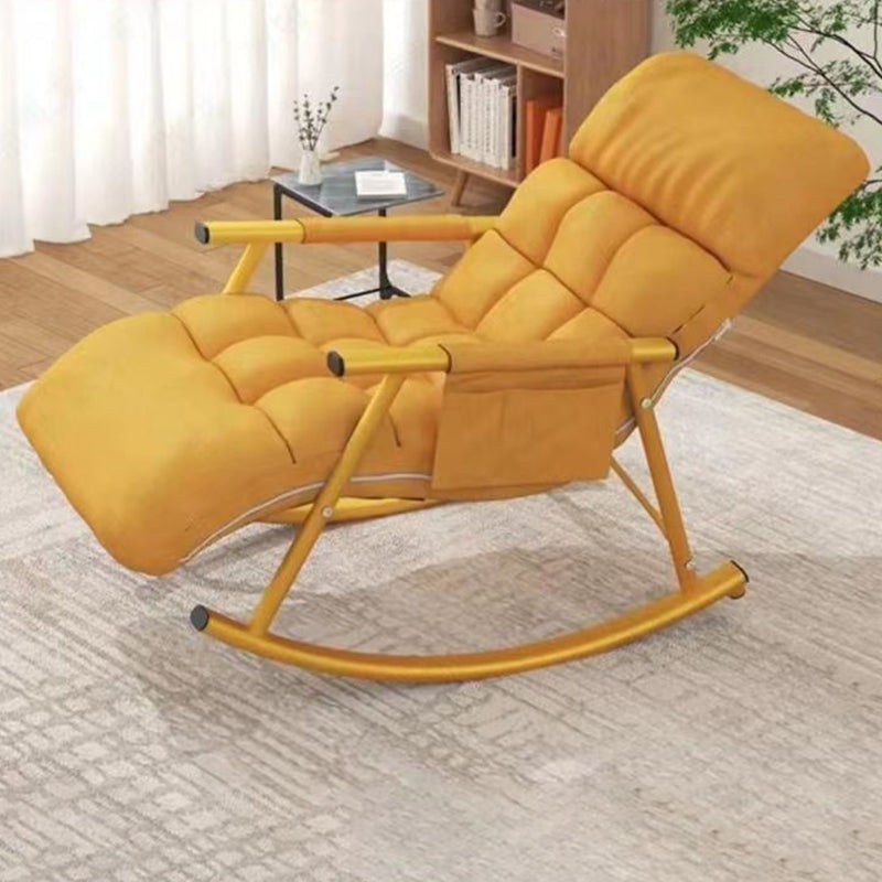 Modern Style Lazy Sofa Chair Lounge Leisure Rocking Chair for Living Room Yellow Gold Clearhalo 'Chairs & Seating' 'furn' 'furn_rocking_chairs' 'Furniture' 'Living Room Furniture' 'Rocking Chairs' 'rocking_chairs' 7724419
