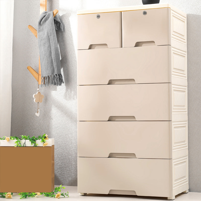 Bedroom Drawers Wardrobe Cabinet Modern Plastic Storage Cabinet 23"L x 16"W x 44"H Grey Clearhalo 'Armoires & Wardrobes' 'armoires_wardrobes' 'Bedroom Furniture' 'furn' 'furn_armoires_wardrobes' 'Furniture' 7724575
