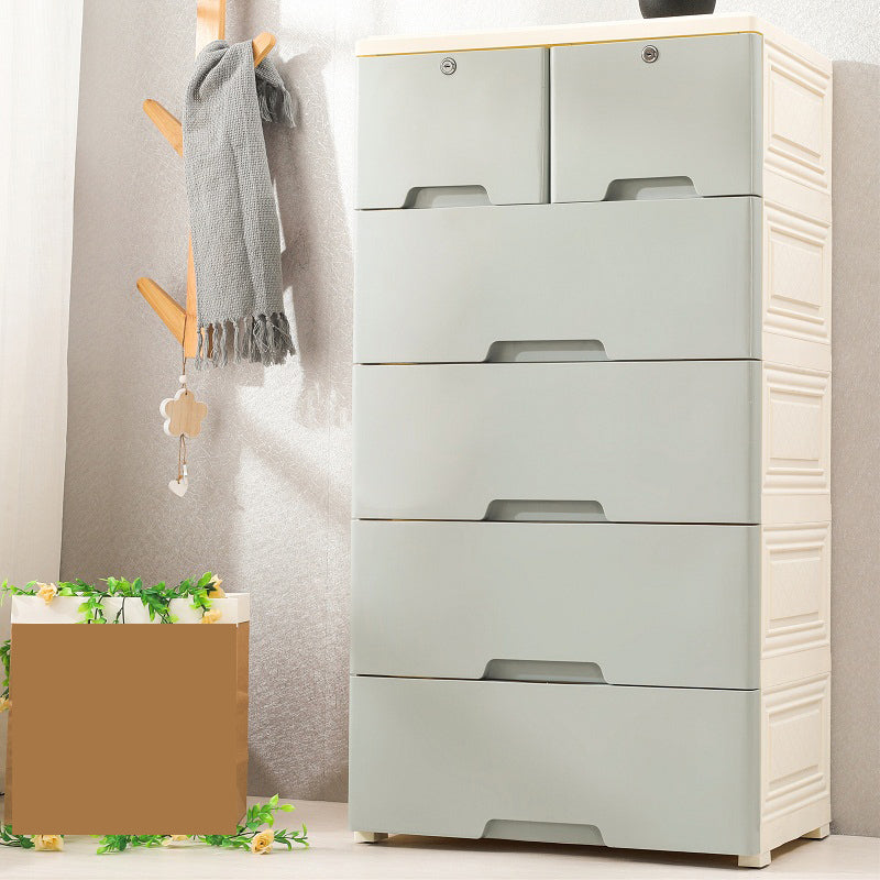 Bedroom Drawers Wardrobe Cabinet Modern Plastic Storage Cabinet 23"L x 16"W x 44"H Blue Clearhalo 'Armoires & Wardrobes' 'armoires_wardrobes' 'Bedroom Furniture' 'furn' 'furn_armoires_wardrobes' 'Furniture' 7724581