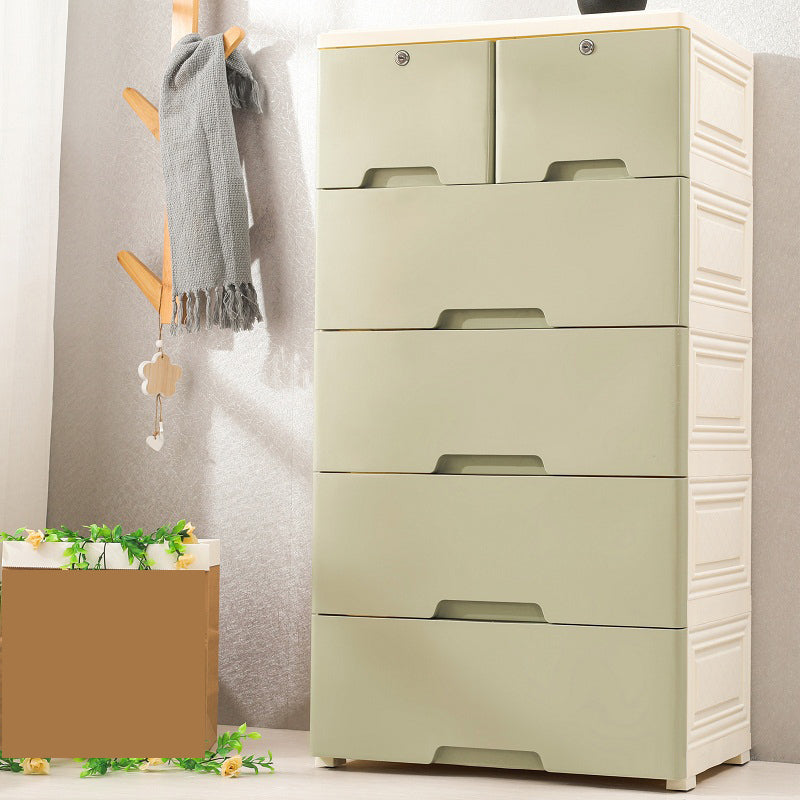 Bedroom Drawers Wardrobe Cabinet Modern Plastic Storage Cabinet 23"L x 16"W x 44"H Green Clearhalo 'Armoires & Wardrobes' 'armoires_wardrobes' 'Bedroom Furniture' 'furn' 'furn_armoires_wardrobes' 'Furniture' 7724583