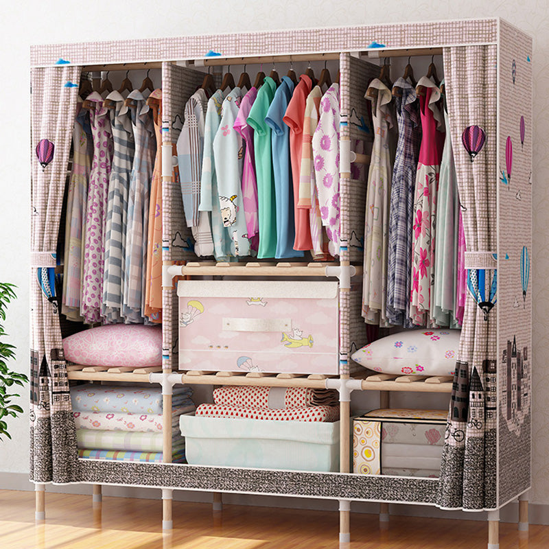 Armario de madera de armario de armario de estilo contemporáneo con varilla de prenda para el hogar