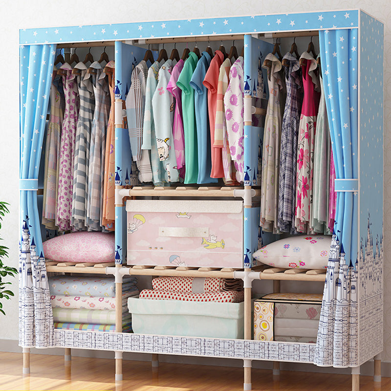 Armario de madera de armario de armario de estilo contemporáneo con varilla de prenda para el hogar