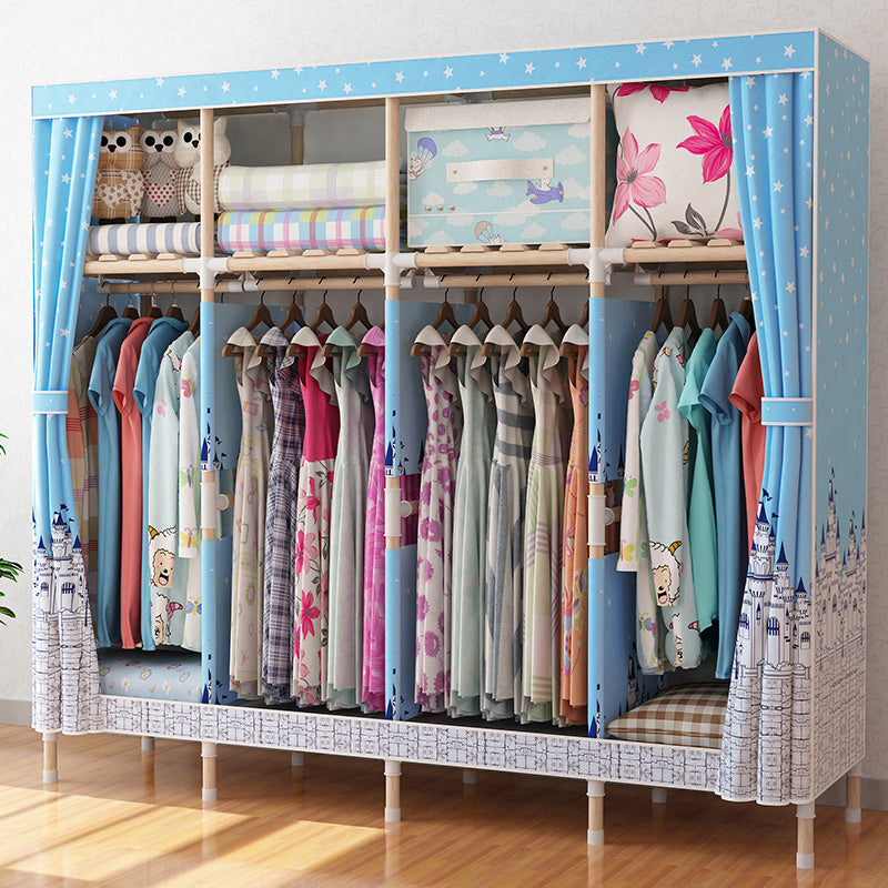 Armario de madera de armario de armario de estilo contemporáneo con varilla de prenda para el hogar