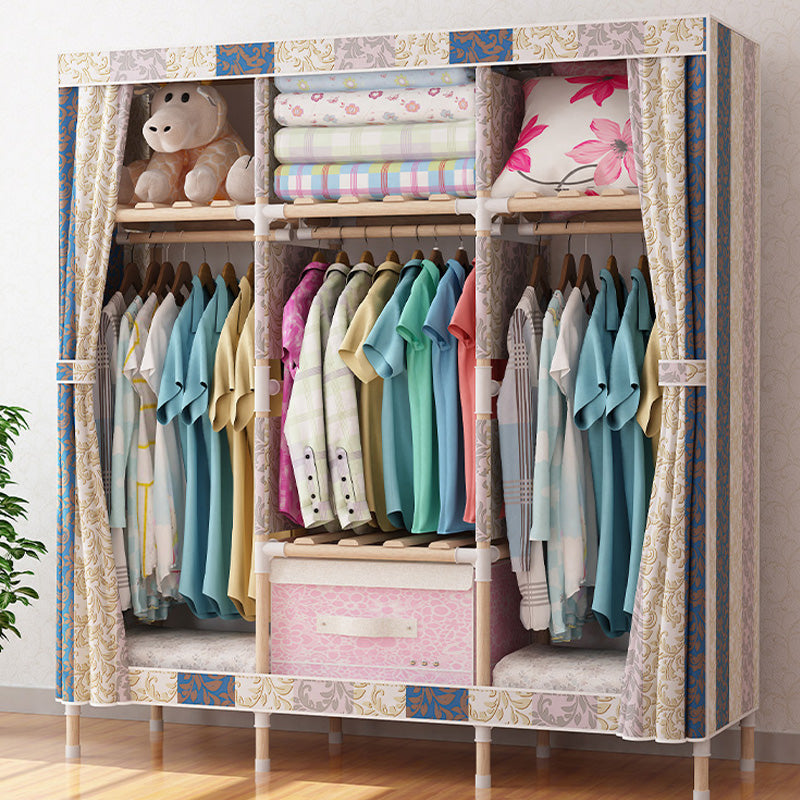 Armario de madera de armario de armario de estilo contemporáneo con varilla de prenda para el hogar