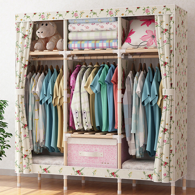 Armario de madera de armario de armario de estilo contemporáneo con varilla de prenda para el hogar