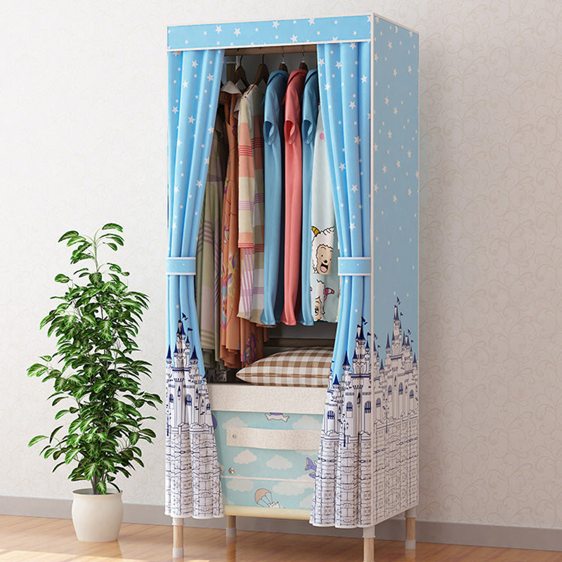 Armario de madera de armario de armario de estilo contemporáneo con varilla de prenda para el hogar