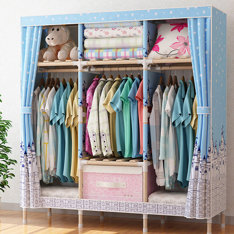 Armario de madera de armario de armario de estilo contemporáneo con varilla de prenda para el hogar