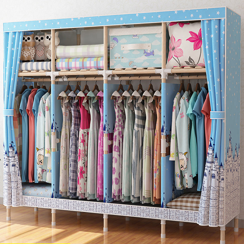 Armario de madera de armario de armario de estilo contemporáneo con varilla de prenda para el hogar