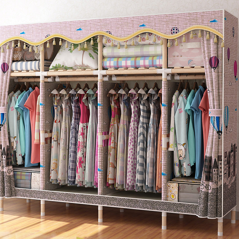 Armario de madera de armario de armario de estilo contemporáneo con varilla de prenda para el hogar