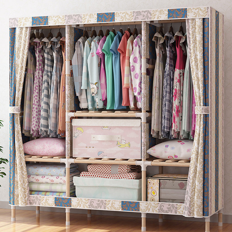 Armario de madera de armario de armario de estilo contemporáneo con varilla de prenda para el hogar