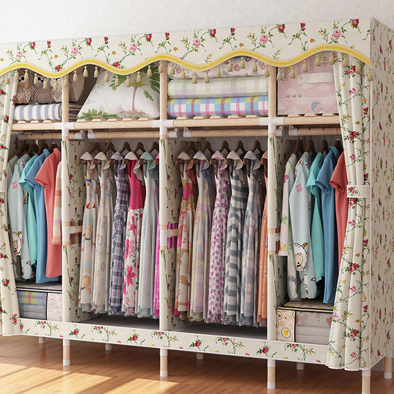 Armario de madera de armario de armario de estilo contemporáneo con varilla de prenda para el hogar