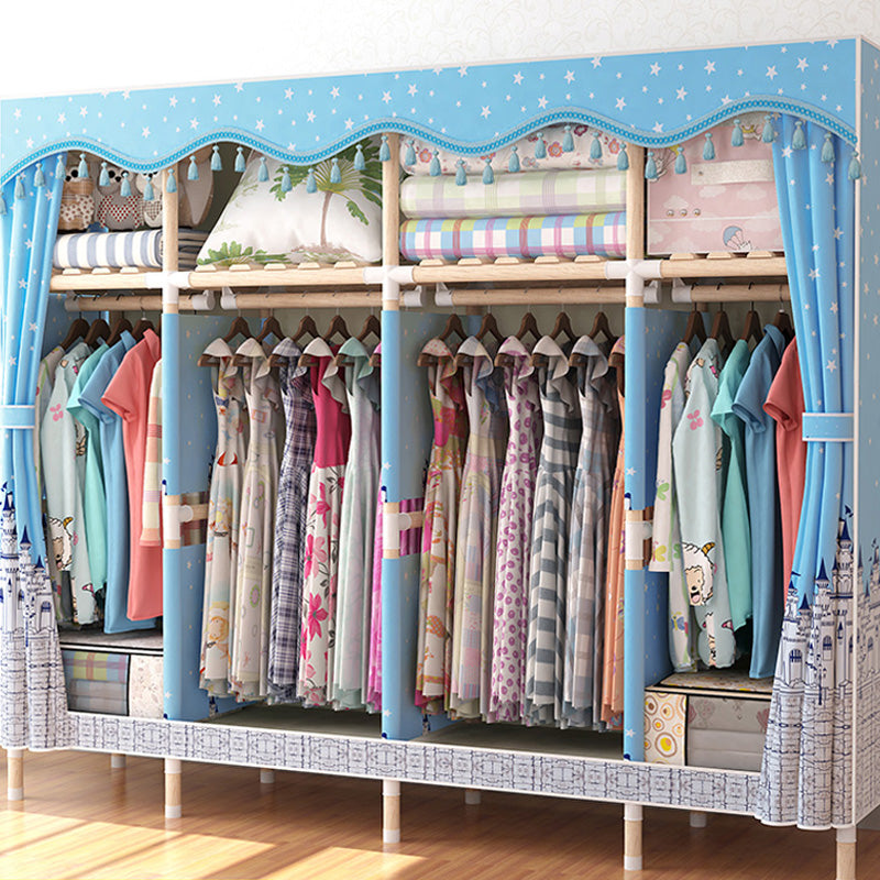 Armario de madera de armario de armario de estilo contemporáneo con varilla de prenda para el hogar