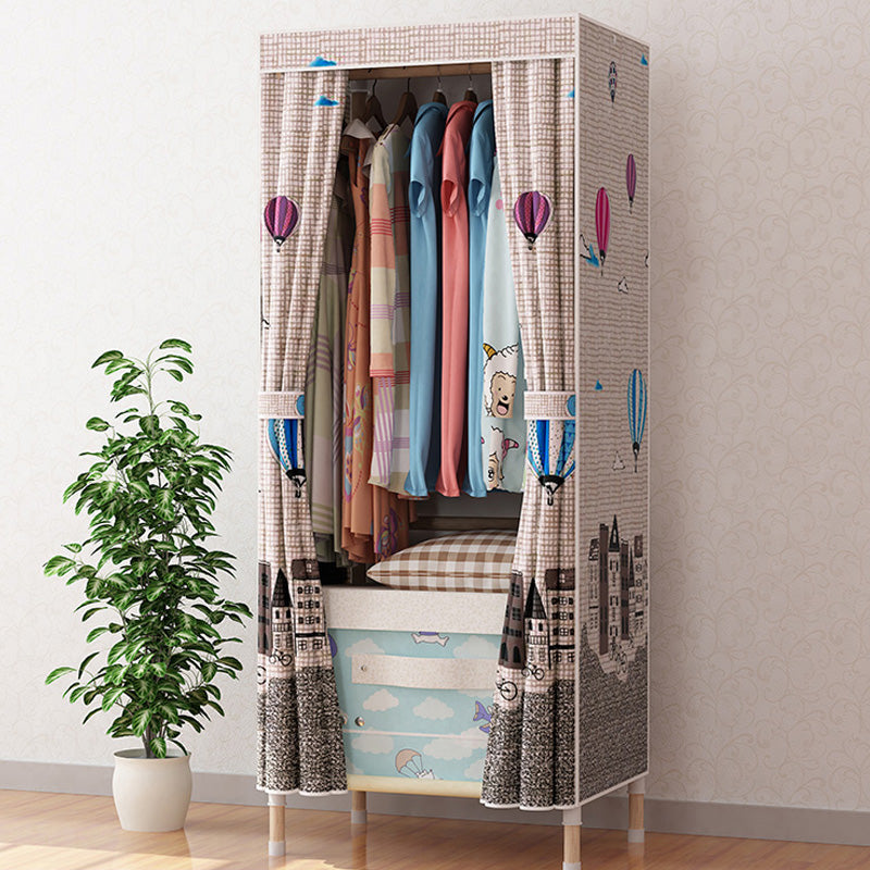 Armario de madera de armario de armario de estilo contemporáneo con varilla de prenda para el hogar