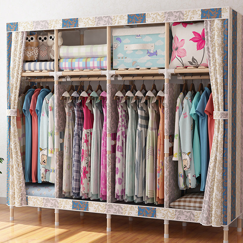 Armario de madera de armario de armario de estilo contemporáneo con varilla de prenda para el hogar