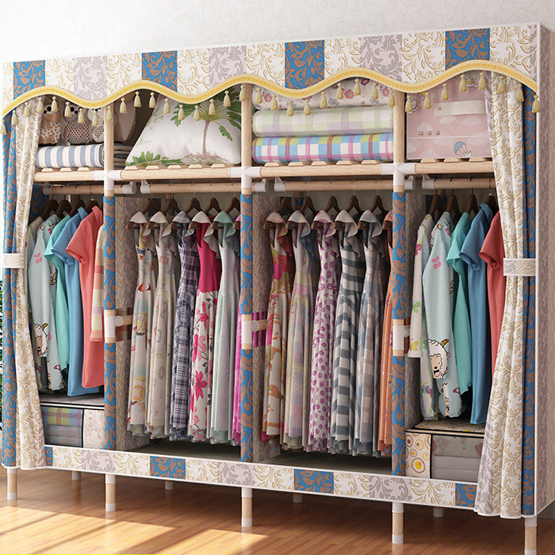 Armario de madera de armario de armario de estilo contemporáneo con varilla de prenda para el hogar