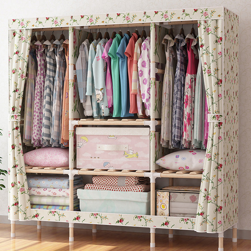 Armario de madera de armario de armario de estilo contemporáneo con varilla de prenda para el hogar