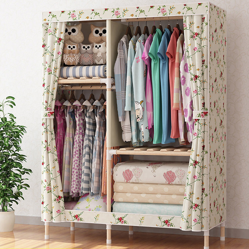 Armario de madera de armario de armario de estilo contemporáneo con varilla de prenda para el hogar