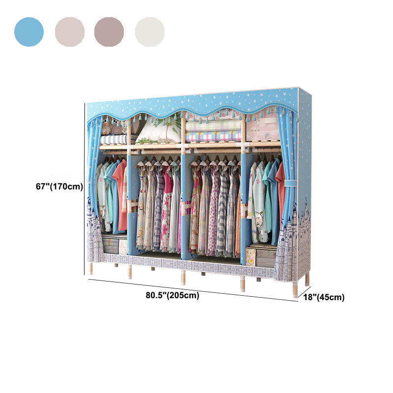 Armario de madera de armario de armario de estilo contemporáneo con varilla de prenda para el hogar