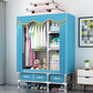 Rectangular Metal Wardrobe Industrial Style Simple Bedroom Wardrobe Closet 47"L x 18"W x 67"H Blue Clearhalo 'Armoires & Wardrobes' 'armoires_wardrobes' 'Bedroom Furniture' 'furn' 'furn_armoires_wardrobes' 'Furniture' 7724630