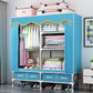 Rectangular Metal Wardrobe Industrial Style Simple Bedroom Wardrobe Closet 62.2"L x 17.7"W x 66.9"H Blue Clearhalo 'Armoires & Wardrobes' 'armoires_wardrobes' 'Bedroom Furniture' 'furn' 'furn_armoires_wardrobes' 'Furniture' 7724631