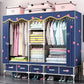 Rectangular Metal Wardrobe Industrial Style Simple Bedroom Wardrobe Closet 77"L x 18"W x 67"H Dark Blue Clearhalo 'Armoires & Wardrobes' 'armoires_wardrobes' 'Bedroom Furniture' 'furn' 'furn_armoires_wardrobes' 'Furniture' 7724636