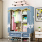Rectangular Metal Wardrobe Industrial Style Simple Bedroom Wardrobe Closet 47"L x 18"W x 67"H Light Blue Clearhalo 'Armoires & Wardrobes' 'armoires_wardrobes' 'Bedroom Furniture' 'furn' 'furn_armoires_wardrobes' 'Furniture' 7724637