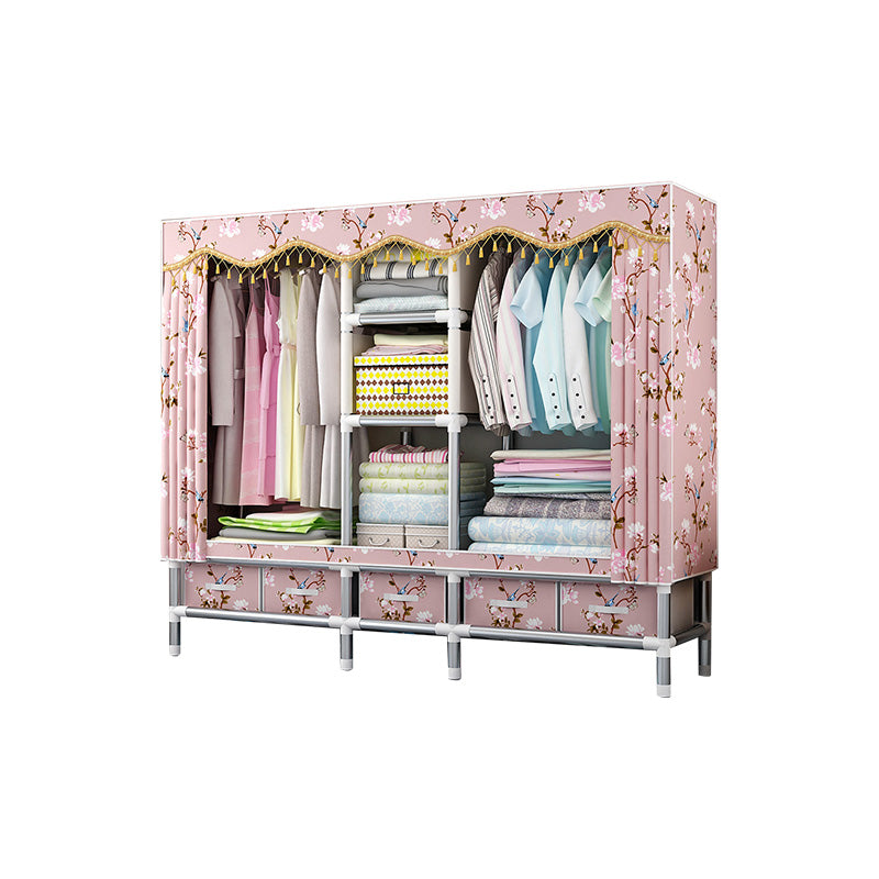 Rectangular Metal Wardrobe Industrial Style Simple Bedroom Wardrobe Closet Clearhalo 'Armoires & Wardrobes' 'armoires_wardrobes' 'Bedroom Furniture' 'furn' 'furn_armoires_wardrobes' 'Furniture' 7724638