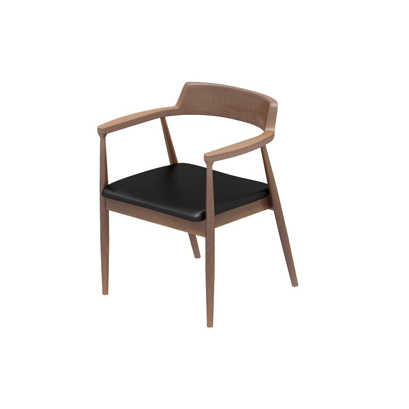 Eigentijdse arm eetstoelen gestoffeerde eetkamerstoelen met houtbasis