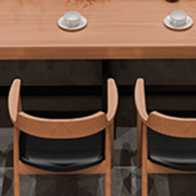 Eigentijdse arm eetstoelen gestoffeerde eetkamerstoelen met houtbasis