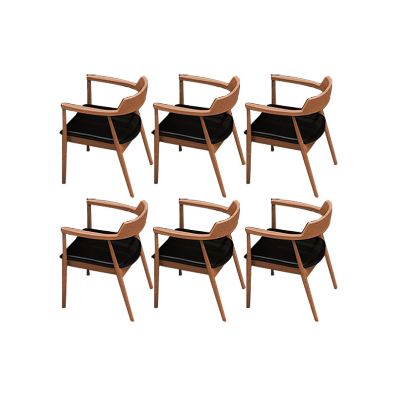 Eigentijdse arm eetstoelen gestoffeerde eetkamerstoelen met houtbasis