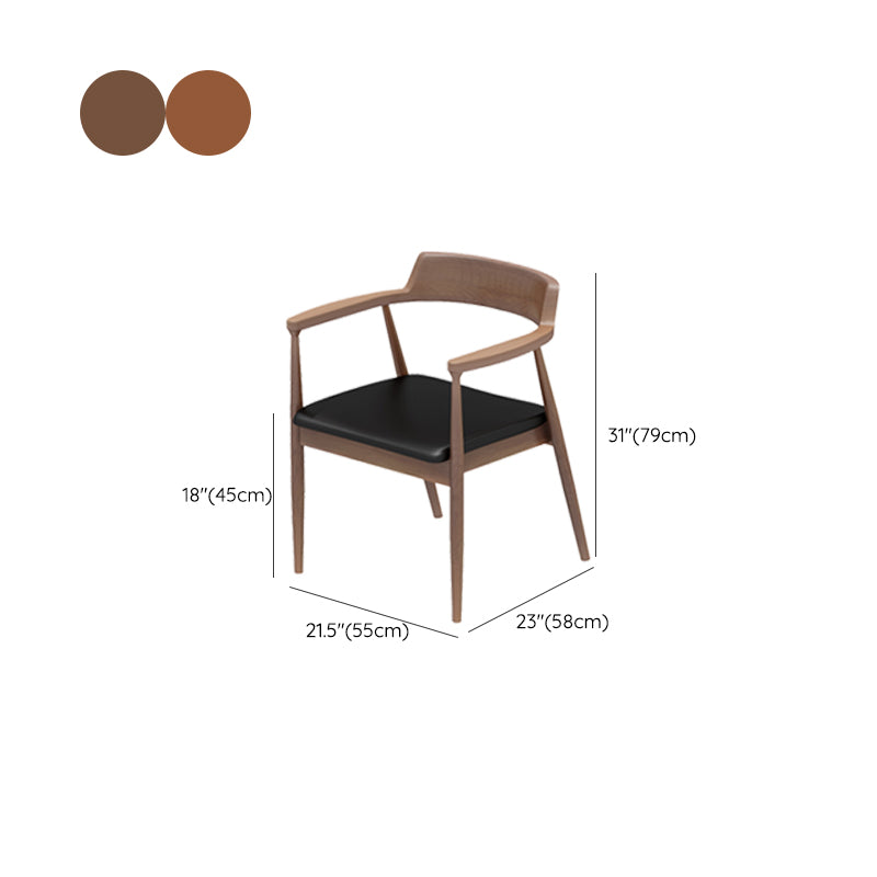 Eigentijdse arm eetstoelen gestoffeerde eetkamerstoelen met houtbasis